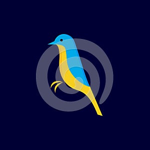 Colorful bird Mangrove blue flycatcher logo design vector graphic symbol icon sign illustration creative idea