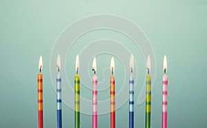 Colorful birthday cake candles