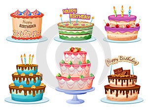 Colorful birthday cake set