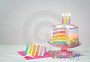 Colorful Birthday Cake with Sprinkles