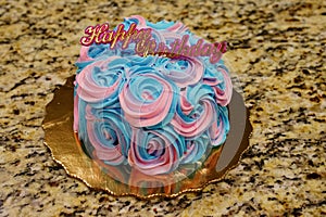 Colorful birthday cream cake