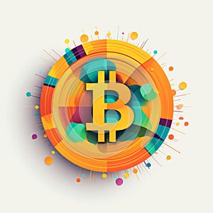 Colorful Bitcoin Symbol Art With Minimalist Design