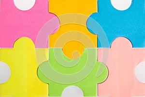 Colorful blank puzzle pieces