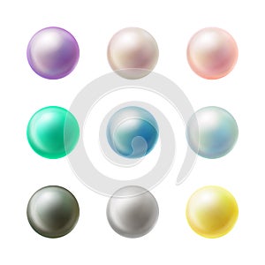 Colorful blank round buttons realistic vector set