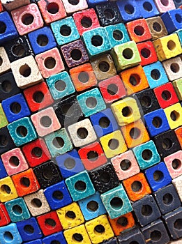 Colorful block with hole