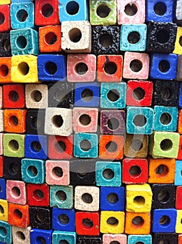 Colorful block with hole