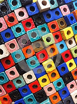 Colorful block with hole