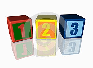 Colorful blocks with 123 numbers.