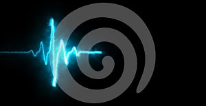 Colorful blue heartbeat bounce rate and pulse on black screen background