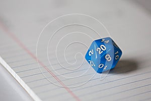 Colorful Blue Polyhedral Dice Dungeons and Dragons