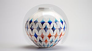 Colorful Blue Vase With Symmetrical Design - Net Art Inspired