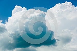 Colorful, blue and white clouds detail and sky