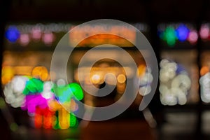 colorful blurred abstract unfocused picture background concept picture of night festive street with garland lamps
