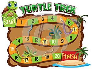 Board game with turtles and obstacles photo