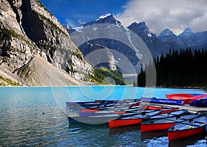 Moraine Lake Boats, Banff NP, Canada