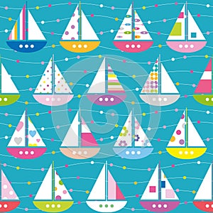 Colorful boats pattern