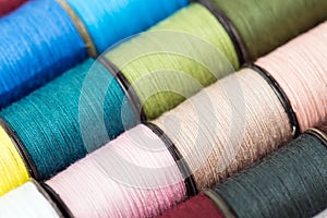 Colorful bobbin thread background