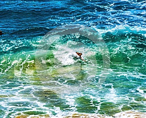 Colorful Body Surfer Waves Makapuu Beach Honolulu Oahu Hawaii