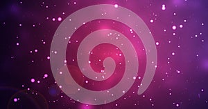 Colorful bokeh background shiny particles falling light rays moving.