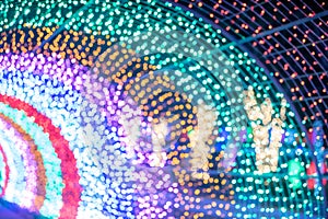Colorful bokeh glitter defocused lights abstract background