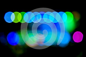 Colorful boken circle of light from out of focus blurred