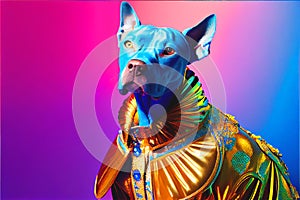 Colorful bold fashion model dog