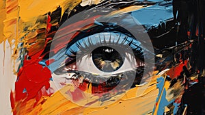 Colorful And Bold: Uhd Pop Art Eye Painting