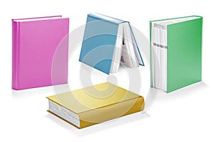 Colorful book set with clipping path