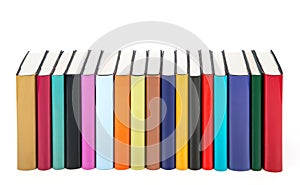 Colorful books in a row