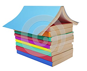 Colorful books stack education