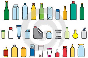 Colorful bottle illustrations