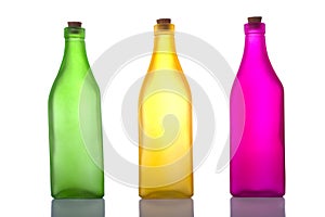 Colorful Bottles on White