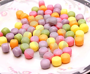Colorful bounties displaying on the plate