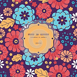 Colorful bouquet flowers frame seamless pattern