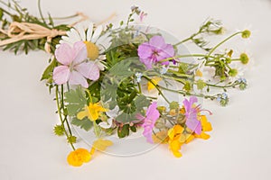 A colorful bouquet of freshly picked wildflowers