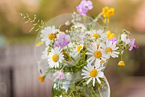 A colorful bouquet of freshly picked wildflowers