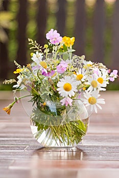 A colorful bouquet of freshly picked wildflowers