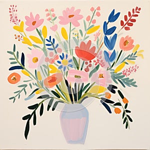 Colorful Bouquet: A Playful Outsider Art Inspired By Tracie Grimwood And Henri Matisse