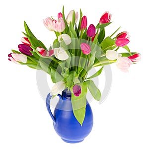 Colorful bouquet tulips