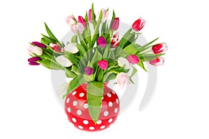 Colorful bouquet tulips