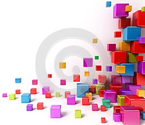 Colorful boxes. Abstract background