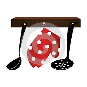 Colorful bracket set utensils kitchen