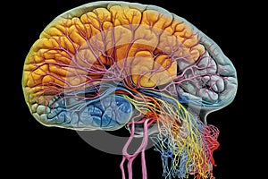 Colorful Brain Anatomy Art photo