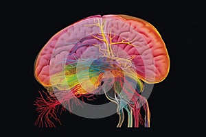 Colorful Brain Anatomy Illustration