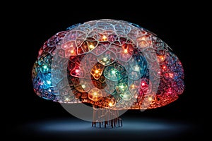 Colorful brain illustration, cognitive science, educational psychology, learning neuroscience neurogenesis, thinking brain, memory