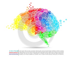 Colorful brain image concept in vector illustration