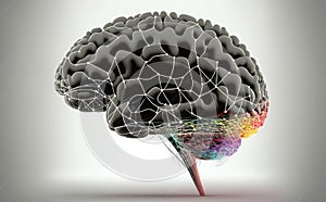 colorful brain splash Brainstorm and inspire concept, Creativity concept with the human brain exploding in colors,