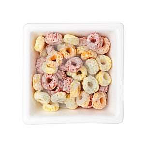 Colorful breakfast cereal