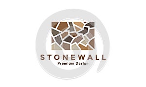 Colorful brick stone home wall  logo vector symbol icon design illustration