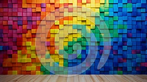 Colorful brick wall abstract background texture. Neural network ai generated